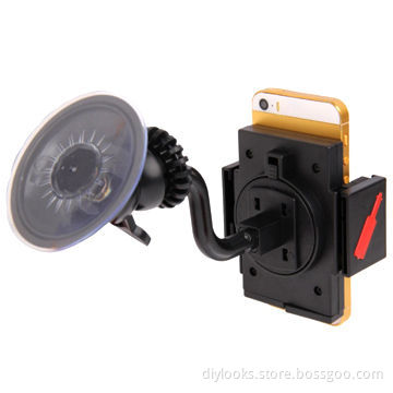 Luxury Leather Skin Dual-use Universal Car Mount Holder with 360° Rotation for iPhone 5C